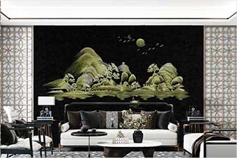 甘孜森佰汇航空纤维墙咔（湖光山色）